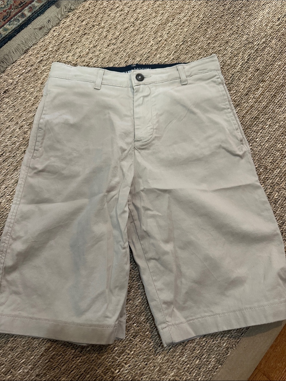 crown & ivy Men's Light Beige Flat Front Shorts